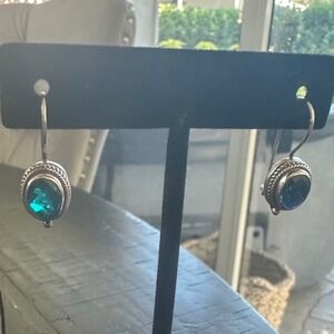 Sarda Sterling Silver  Caribbean Drop Earrings Artisan Balinese Design EUC